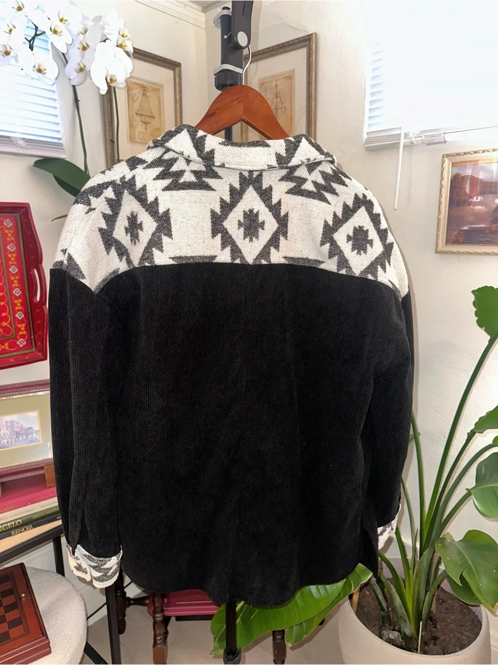 Midnight Bazaar Patchwork Buttoned Corduroy Shacket